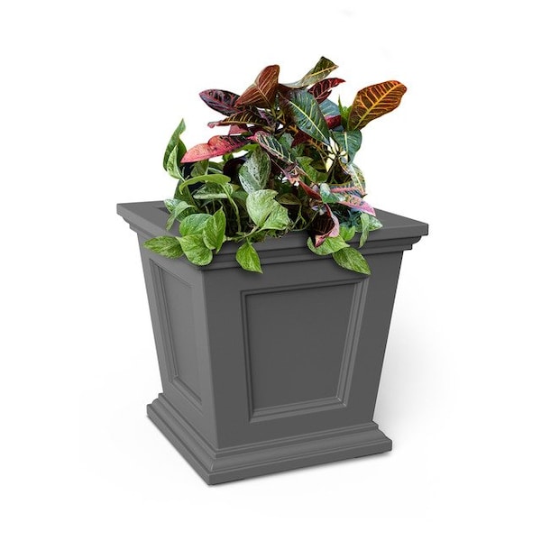 Fairfield 16 Square Planter Graphite Grey